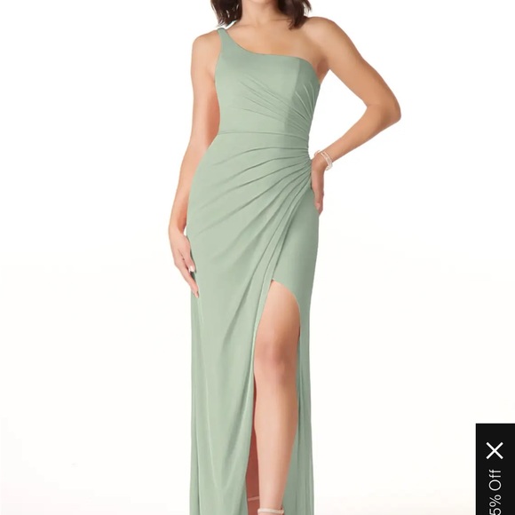 Azazie Cassia Dusty Sage Bridesmaid Dress - Picture 1 of 1